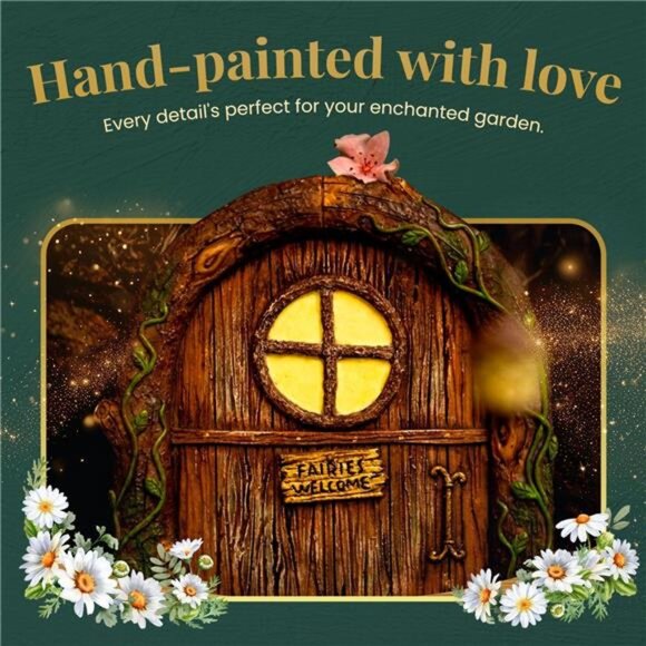 Fairy Garden Kit, Fairy Door, Fairy Door and Windows for Trees, Tree Stump Decor - Picture 3 of 7